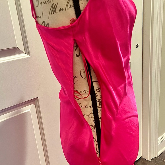 Zara Draped Camisole Midi Slip Dress in Barbie Hot Pink - Picture 15 of 16